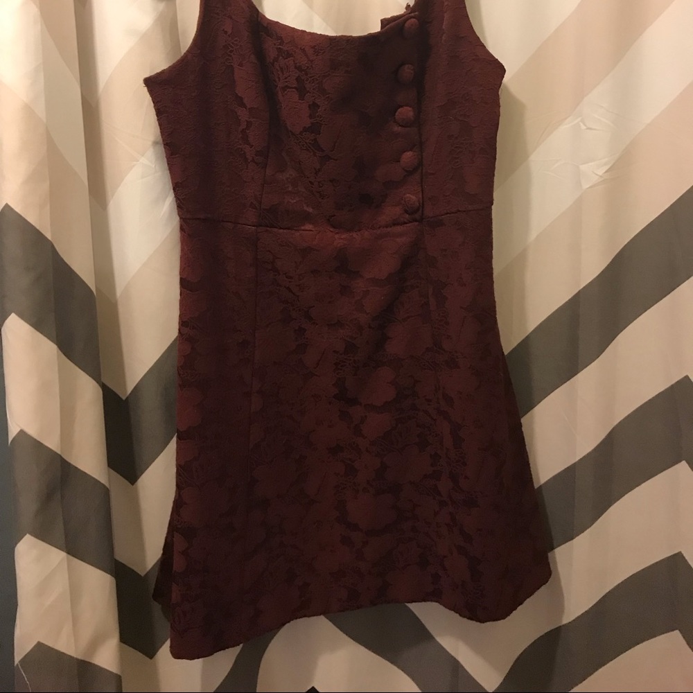Urban Outfitters Burgundy Brocade Mini Dress
